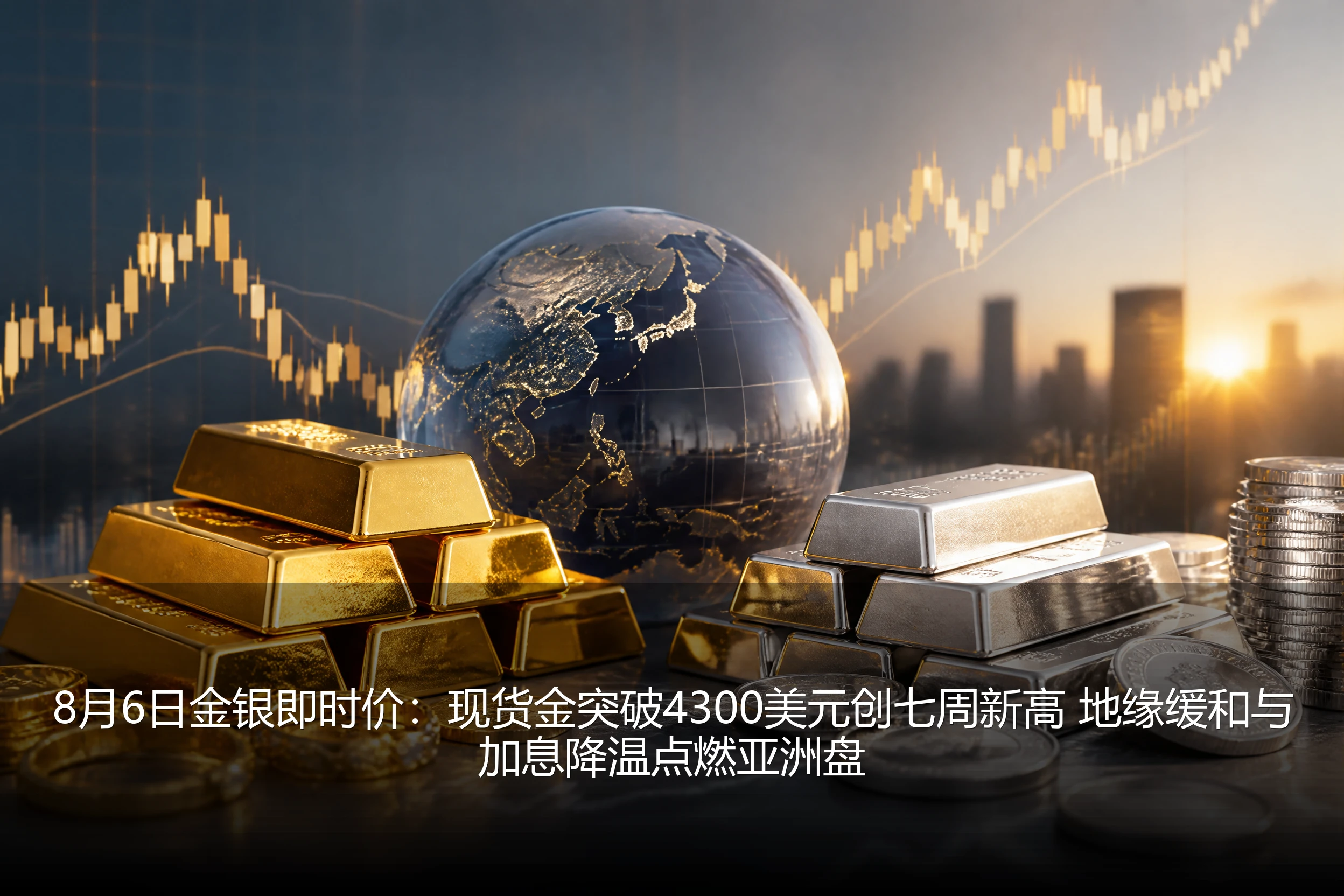 8月6日金银即时价：现货金突破4300美元创七周新高 地缘缓和与加息降温点燃亚洲盘